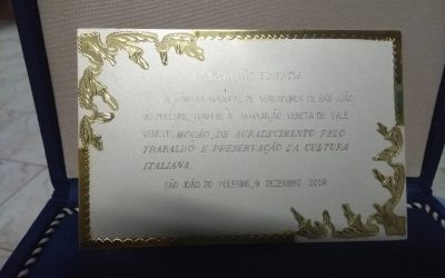 AGRADECIMENTO A ASSOCIAÇÃO VÊNETA DE VALE VÊNTO